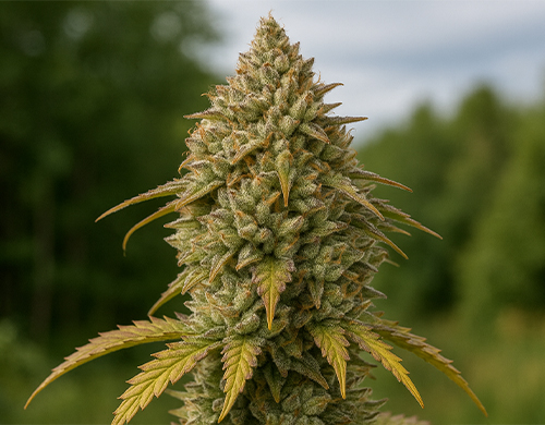 Outdoor-grown Gorilla Glue #4plant in flowering stage