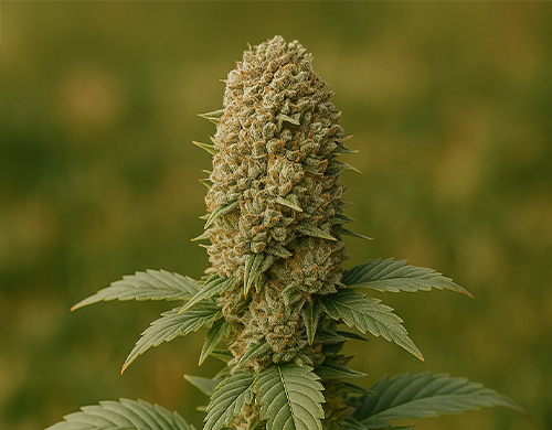 Outdoor-grown AK 47 plant in flowering stage