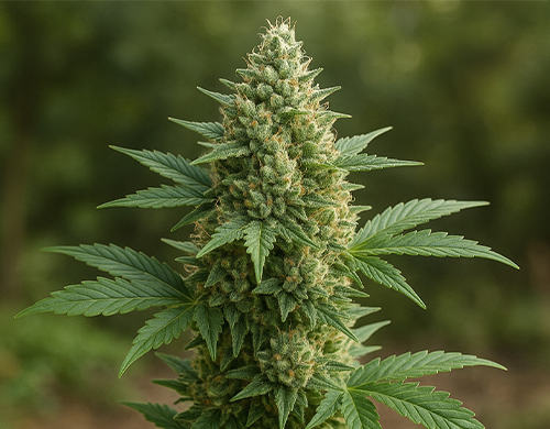 Outdoor-grown London Cheese plant in flowering stage